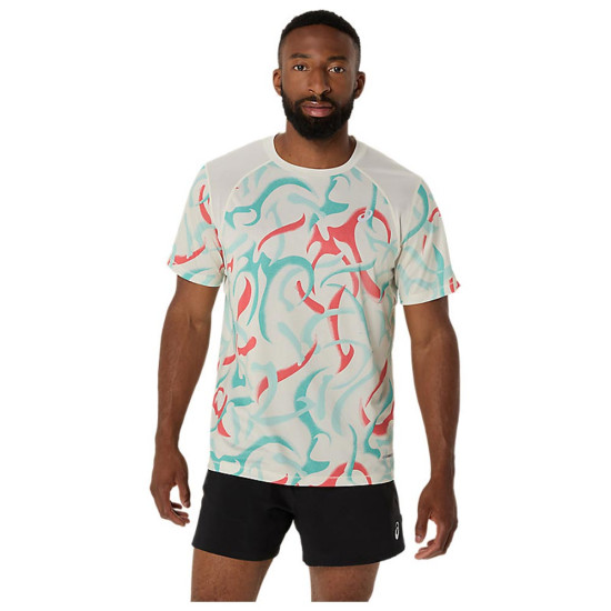 Asics Ανδρική κοντομάνικη μπλούζα Road All Over Print SS Top